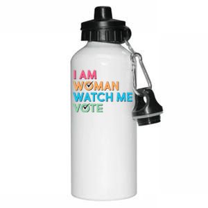 I Am Woman Watch Me Vote Aluminum Water Bottle