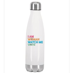 I Am Woman Watch Me Vote Stainless Steel Insulated Water Bottle