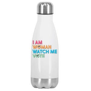 I Am Woman Watch Me Vote Stainless Steel Insulated Water Bottle