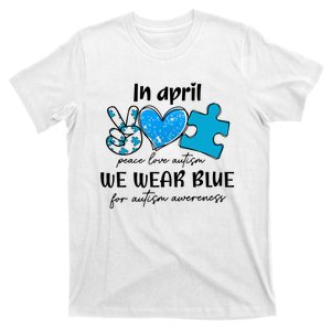 In April We Wear Blue Autism Awareness T-Shirt