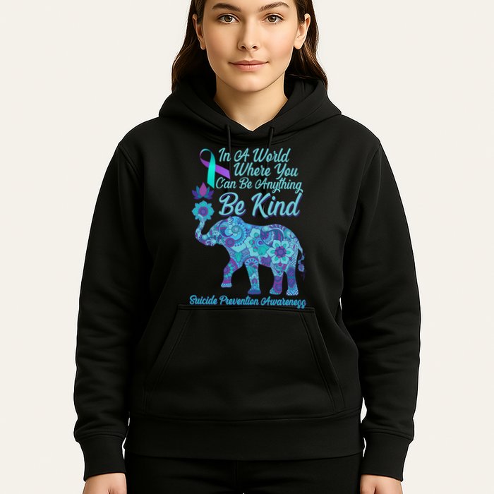 In A World Where You Can Be Anything Be Kind Elephant Hoodie