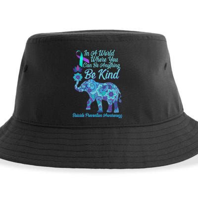 In A World Where You Can Be Anything Be Kind Elephant Sustainable Bucket Hat