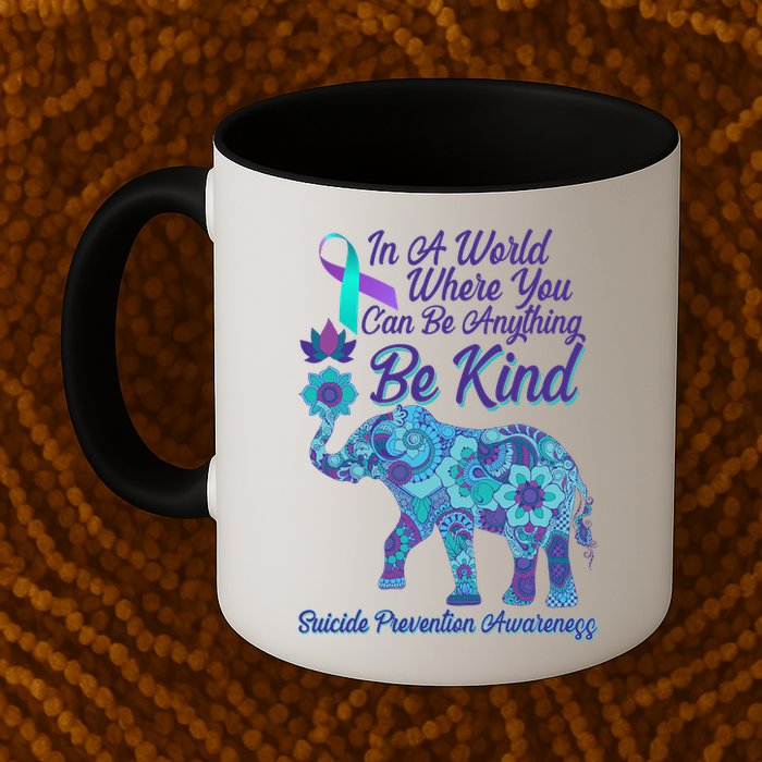 In A World Where You Can Be Anything Be Kind Elephant Mug