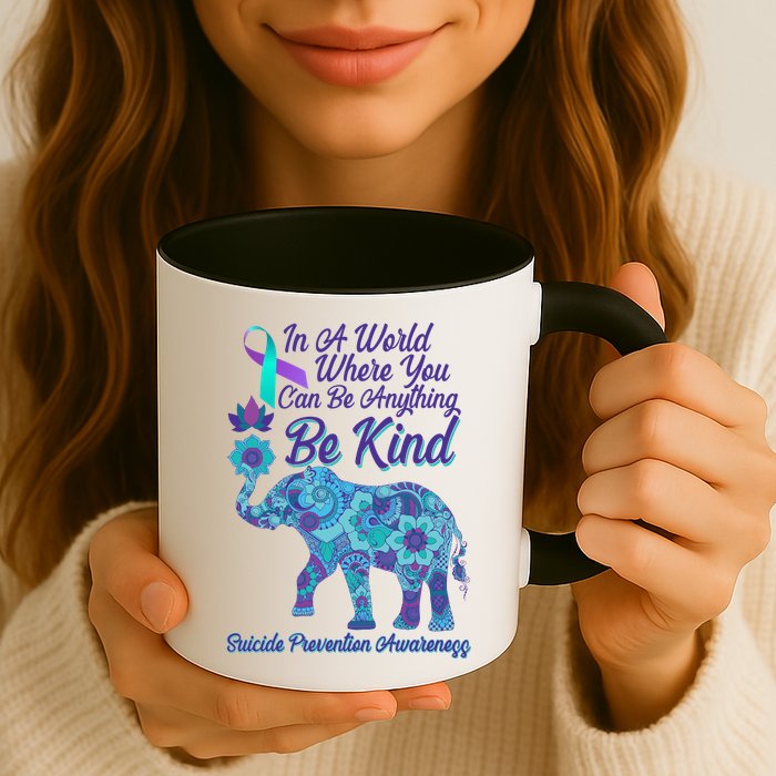 In A World Where You Can Be Anything Be Kind Elephant Mug