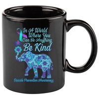 In A World Where You Can Be Anything Be Kind Elephant 11oz C Handle Ceramic Mug