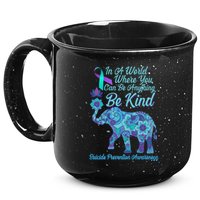 In A World Where You Can Be Anything Be Kind Elephant 15oz Campfire Ceramic Mug