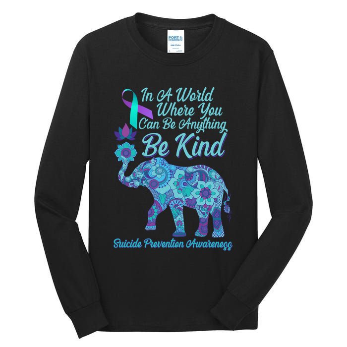In A World Where You Can Be Anything Be Kind Elephant Tall Long Sleeve T-Shirt