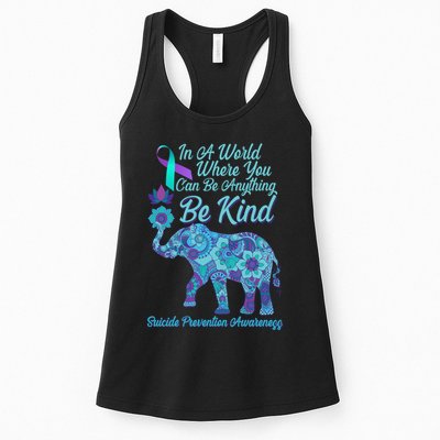 In A World Where You Can Be Anything Be Kind Elephant Womens Tank Top