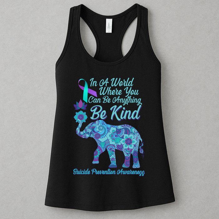 In A World Where You Can Be Anything Be Kind Elephant Womens Tank Top