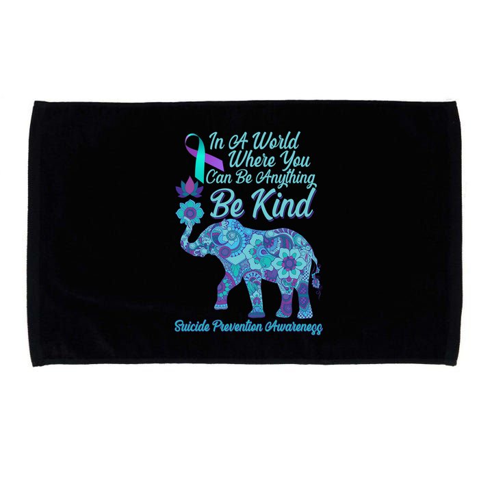 In A World Where You Can Be Anything Be Kind Elephant Microfiber Hand Towel