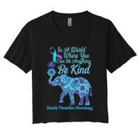 In A World Where You Can Be Anything Be Kind Elephant Crop Top