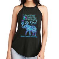 In A World Where You Can Be Anything Be Kind Elephant Women's Perfect Tri Rocker Tank