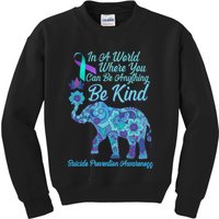 In A World Where You Can Be Anything Be Kind Elephant Kids Sweatshirt