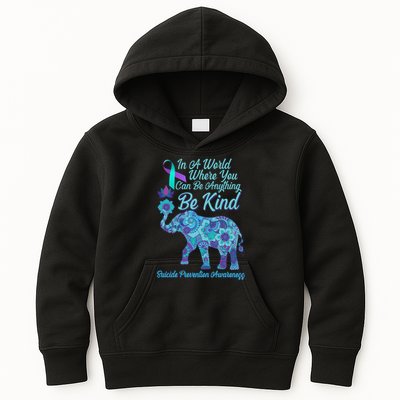 In A World Where You Can Be Anything Be Kind Elephant Kids Hoodie