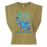 In A World Where You Can Be Anything Be Kind Elephant Garment-Dyed Women's Muscle Tee