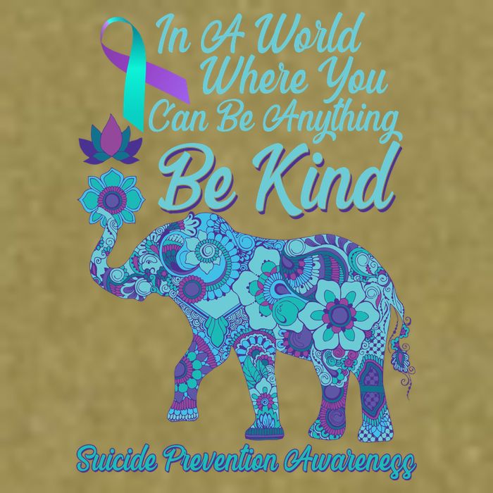 In A World Where You Can Be Anything Be Kind Elephant Garment-Dyed Women's Muscle Tee