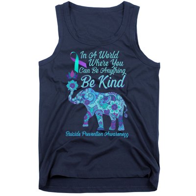 In A World Where You Can Be Anything Be Kind Elephant Tank Top