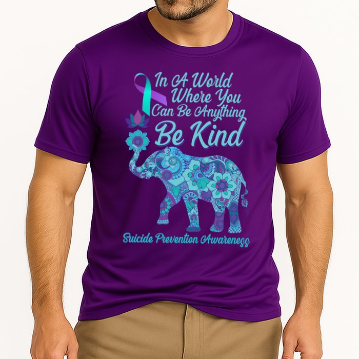 In A World Where You Can Be Anything Be Kind Elephant Performance Shirt