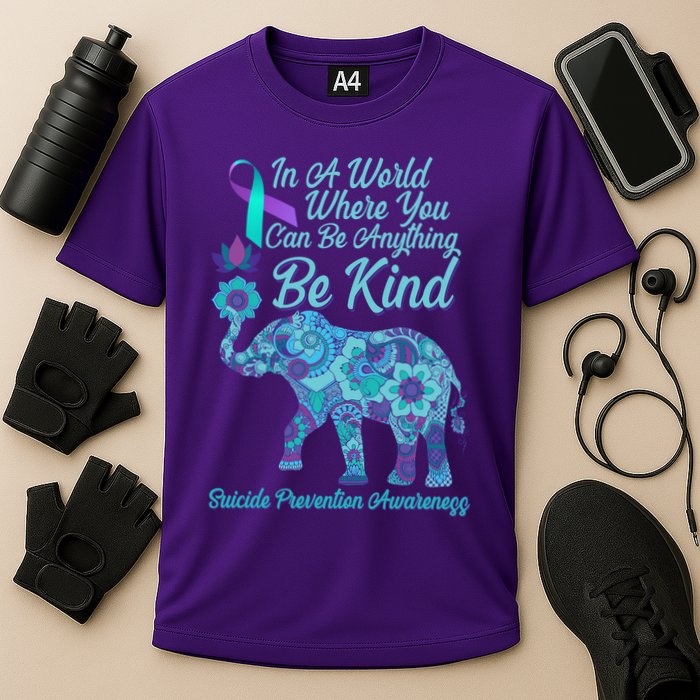 In A World Where You Can Be Anything Be Kind Elephant Performance Shirt