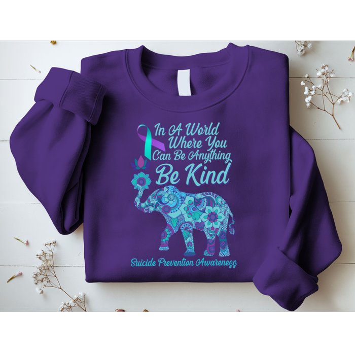 In A World Where You Can Be Anything Be Kind Elephant Sweatshirt