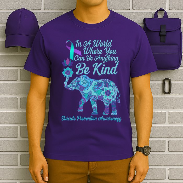 In A World Where You Can Be Anything Be Kind Elephant T-Shirt