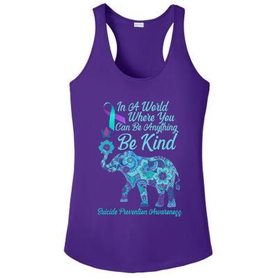 In A World Where You Can Be Anything Be Kind Elephant Ladies PosiCharge Competitor Racerback Tank