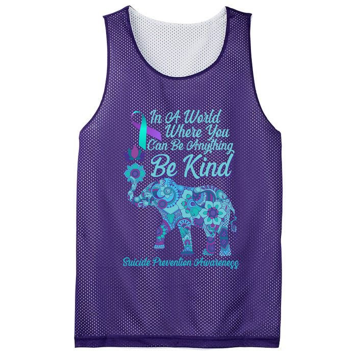 In A World Where You Can Be Anything Be Kind Elephant Mesh Reversible Basketball Jersey Tank