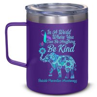 In A World Where You Can Be Anything Be Kind Elephant 12oz Stainless Steel Coffee Mug