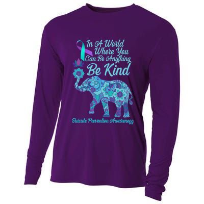 In A World Where You Can Be Anything Be Kind Elephant Cooling Performance Long Sleeve Crew