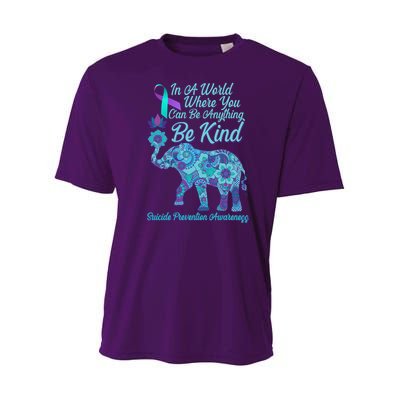 In A World Where You Can Be Anything Be Kind Elephant Youth Performance Sprint T-Shirt
