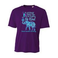 In A World Where You Can Be Anything Be Kind Elephant Youth Performance Sprint T-Shirt