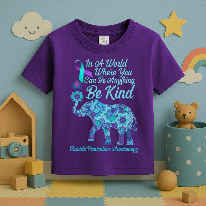 In A World Where You Can Be Anything Be Kind Elephant Toddler T-Shirt