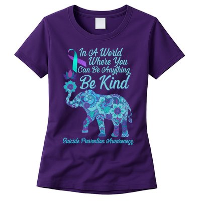 In A World Where You Can Be Anything Be Kind Elephant Womens T-Shirt