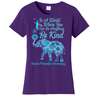 In A World Where You Can Be Anything Be Kind Elephant Women's T-Shirt