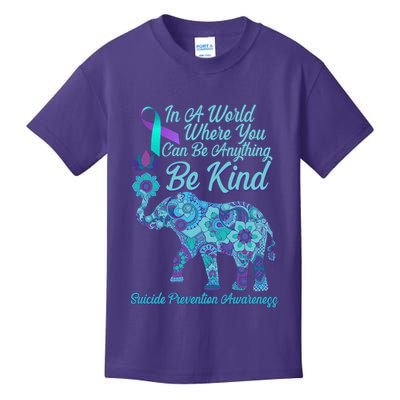 In A World Where You Can Be Anything Be Kind Elephant Kids T-Shirt