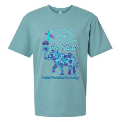 In A World Where You Can Be Anything Be Kind Elephant Sueded Cloud Jersey T-Shirt