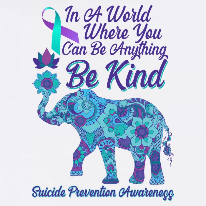 In A World Where You Can Be Anything Be Kind Elephant Garment-Dyed Sweatshirt