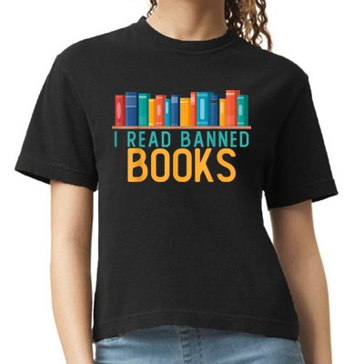 I Am With The Banned Books Shirts Funny I Read Banned Books Comfort Colors Boxy T-Shirt
