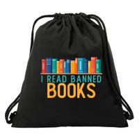 I Am With The Banned Books Shirts Funny I Read Banned Books Drawstring Bag