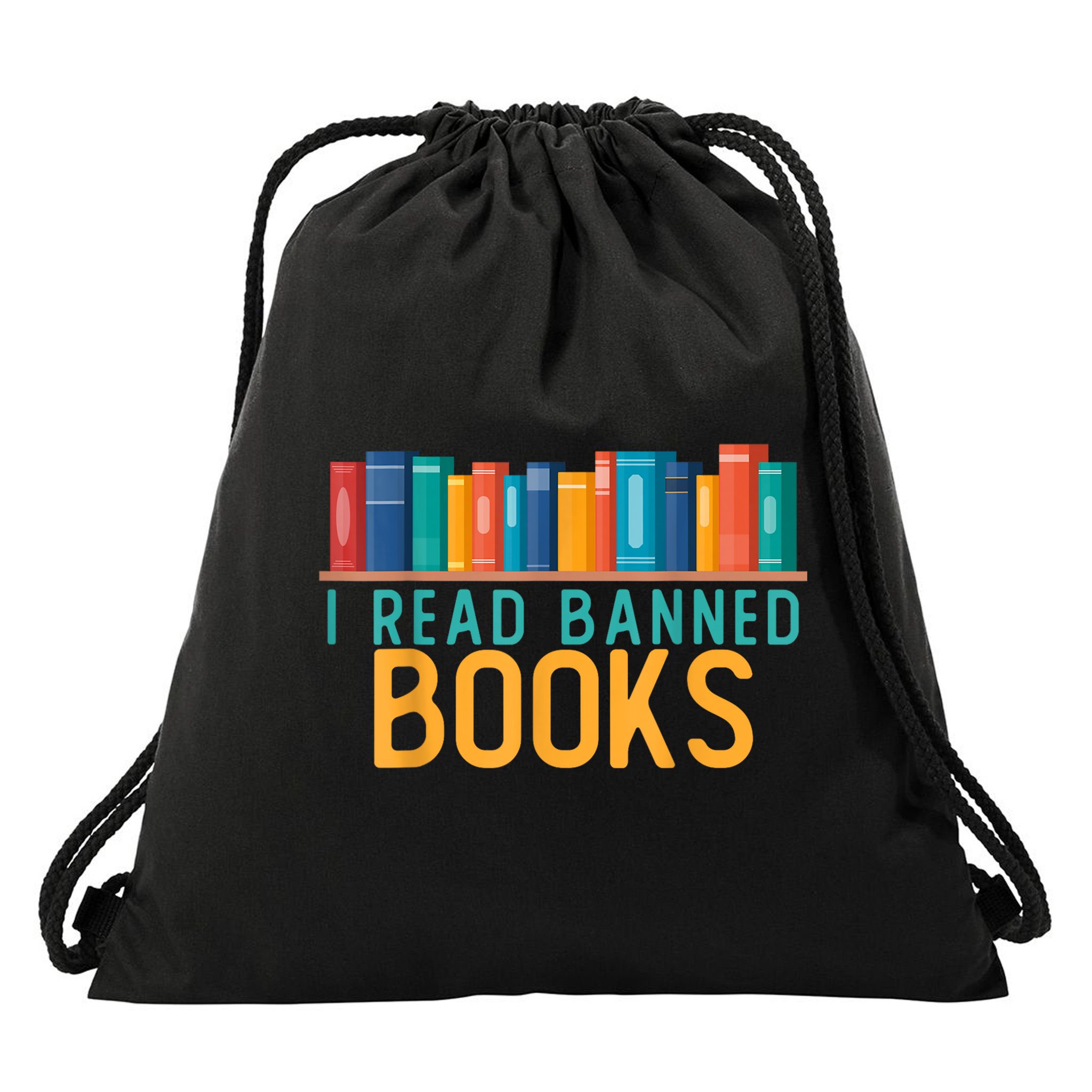 I Am With The Banned Books Shirts Funny I Read Banned Books Drawstring Bag
