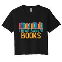 I Am With The Banned Books Shirts Funny I Read Banned Books Women's Crop Top Tee