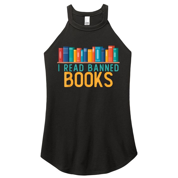 I Am With The Banned Books Shirts Funny I Read Banned Books Women's Perfect Tri Rocker Tank