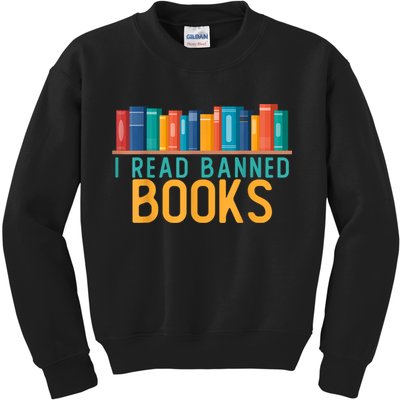 I Am With The Banned Books Shirts Funny I Read Banned Books Kids Sweatshirt