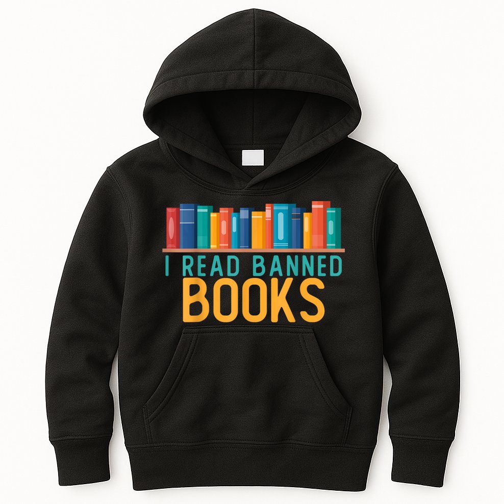 I Am With The Banned Books Shirts Funny I Read Banned Books Kids Hoodie