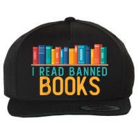 I Am With The Banned Books Shirts Funny I Read Banned Books Wool Snapback Cap