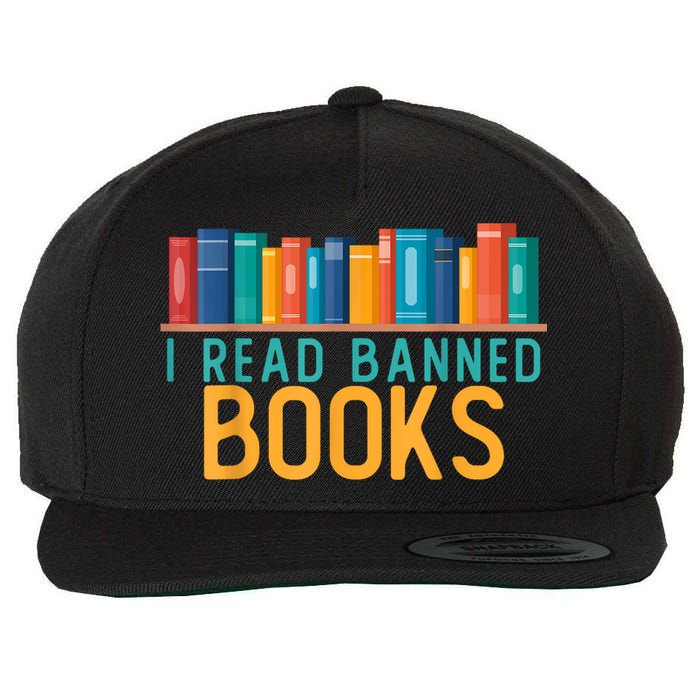 I Am With The Banned Books Shirts Funny I Read Banned Books Wool Snapback Cap