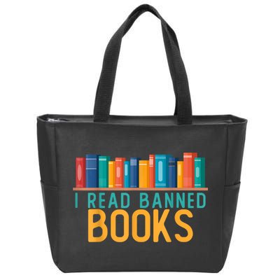 I Am With The Banned Books Shirts Funny I Read Banned Books Zip Tote Bag