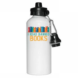 I Am With The Banned Books Shirts Funny I Read Banned Books Aluminum Water Bottle