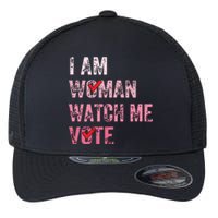 I Am Woman Watch Me Vote Vintage Voting Flexfit Unipanel Trucker Cap