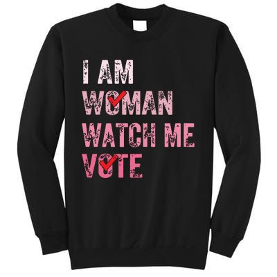 I Am Woman Watch Me Vote Vintage Voting Sweatshirt